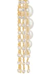 Isharya_Gold Plated Pearls, Crystals Limelight And Chain Long Earrings _Online_at_Aza_Fashions