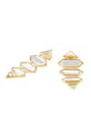 Isharya_Gold Plated Mirrors Demi Goddess Dazzle Earrings _Online_at_Aza_Fashions