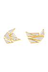 Isharya_Gold Plated Mirrors Demi Goddess Cluster Stud Earrings _Online_at_Aza_Fashions