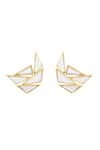 Shop_Isharya_Gold Plated Mirrors Demi Goddess Cluster Stud Earrings _at_Aza_Fashions