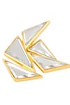 Buy_Isharya_Gold Plated Mirrors Demi Goddess Cluster Stud Earrings _Online_at_Aza_Fashions