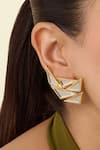 Shop_Isharya_Gold Plated Mirrors Demi Goddess Cluster Stud Earrings _Online_at_Aza_Fashions