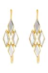 Shop_Isharya_Gold Plated Mirrors Demi Goddess Rhombus Hoop Earrings _at_Aza_Fashions