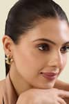 Buy_Isharya_Gold Plated Mirrors Demi Goddess Triangle Huggy Earrings _Online_at_Aza_Fashions