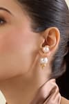 Buy_Isharya_Gold Plated Pearls Illusion Silicon Stud Earrings _at_Aza_Fashions