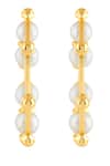 Shop_Isharya_Gold Plated Pearls Inside Hoop Earrings _at_Aza_Fashions