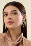 Buy_Isharya_Gold Plated Ribbed Bolted Double Hoop Earrings _at_Aza_Fashions