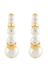Isharya_Gold Plated Pearls Bolt And Hoop Earrings _Online_at_Aza_Fashions