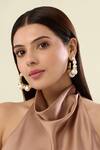 Buy_Isharya_Gold Plated Pearls Bolt And Hoop Earrings _at_Aza_Fashions