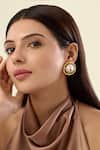 Buy_Isharya_Gold Plated Pearls, Studs Nut And Bolt Statement Earrings _at_Aza_Fashions