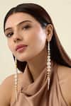 Isharya_Gold Plated Pearls Shoulder Duster Earrings _Online_at_Aza_Fashions