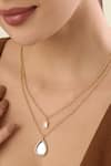 Buy_Isharya_Gold Plated Dew Drop Mirror Layered Pendant Necklace _Online_at_Aza_Fashions