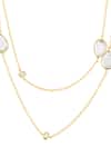 Isharya_Gold Plated Dew Drop Mirror Long Layered Necklace _Online_at_Aza_Fashions