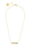 Shop_Isharya_Gold Plated Pyramid Mirror Pendant Necklace _at_Aza_Fashions