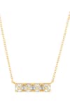 Isharya_Gold Plated Pyramid Mirror Pendant Necklace _Online_at_Aza_Fashions