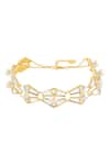 Shop_Isharya_Gold Plated Angel Dust Mirror And Pearl Choker Necklace _at_Aza_Fashions
