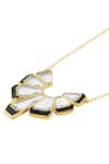Isharya_Gold Plated Ayaana Mirror Enamel Pendant Necklace _Online_at_Aza_Fashions