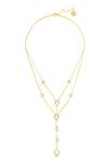 Shop_Isharya_Gold Plated Ayaana Mirror Y Necklace _at_Aza_Fashions