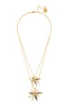 Shop_Isharya_Gold Plated Demi Goddess Flower Layered Necklace _at_Aza_Fashions