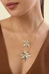 Shop_Isharya_Gold Plated Demi Goddess Flower Layered Necklace _Online_at_Aza_Fashions