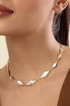 Shop_Isharya_Gold Plated Demi Goddess Mirror Choker Necklace _Online_at_Aza_Fashions