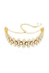 Shop_Isharya_Gold Plated Begum Haute Turquoise Mughal Choker Necklace _at_Aza_Fashions