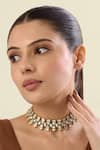 Buy_Isharya_Gold Plated Begum Haute Turquoise Mughal Choker Necklace _at_Aza_Fashions