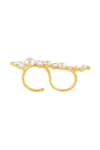 Isharya_Gold Plated Pearls, Mirrors Angel Dust Long Horizontal Ring _Online_at_Aza_Fashions