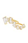 Shop_Isharya_Gold Plated Pearls, Mirrors Angel Dust Long Horizontal Ring _at_Aza_Fashions