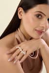 Buy_Isharya_Gold Plated Pearls, Mirrors Angel Dust Long Horizontal Ring _at_Aza_Fashions