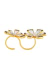 Isharya_Gold Plated Stones Ayaana Floral Cocktail Ring _Online_at_Aza_Fashions