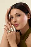 Buy_Isharya_Gold Plated Stones Ayaana Floral Cocktail Ring _at_Aza_Fashions