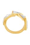 Isharya_Gold Plated Stones Demi Goddess Triangle Band Mirror Ring _Online_at_Aza_Fashions