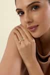 Buy_Isharya_Gold Plated Stones Demi Goddess Triangle Band Mirror Ring _at_Aza_Fashions