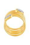 Buy_Isharya_Gold Plated Crystals Mirrors On The Move Corkscrew Ring _Online_at_Aza_Fashions