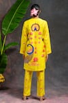 Shop_Prachi Kamat_Yellow Viscose, Silk Round Neck Morvika Printed Kurta And Pant Set _at_Aza_Fashions