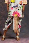 Buy_Prachi Kamat_White Viscose, Silk Round Neck Kamalkari Print Kurta With Pant _Online_at_Aza_Fashions