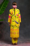 Shop_Prachi Kamat_Yellow Viscose, Silk, Organza V-neck Asawali Printed Kurta Set _at_Aza_Fashions