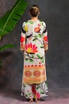 Shop_Prachi Kamat_White Velvet, Silk, Organza Round Neck Rajlaxmi Printed Kurta Set _at_Aza_Fashions