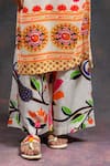 Prachi Kamat_White Velvet, Silk, Organza Round Neck Rajlaxmi Printed Kurta Set _at_Aza_Fashions