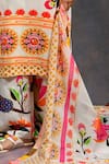 Shop_Prachi Kamat_White Velvet, Silk, Organza Round Neck Rajlaxmi Printed Kurta Set 