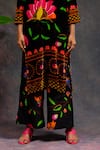 Shop_Prachi Kamat_Black Velvet, Silk, Organza Round Neck Rajlaxmi Printed Kurta Set _Online_at_Aza_Fashions