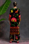 Shop_Prachi Kamat_Black Velvet, Silk, Organza Round Neck Rajlaxmi Printed Kurta Set _at_Aza_Fashions