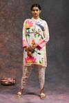 Buy_Prachi Kamat_White Viscose, Silk Open Neck Morbagh Print Jacket _at_Aza_Fashions
