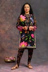 Shop_Prachi Kamat_Black Viscose, Silk Morbagh Print Jacket _Online_at_Aza_Fashions