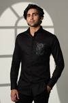 Buy Sanjana Reddy Designs Black Cotton Embroidery, Beads 3d Panther Placement Shirt at Aza Fashions Buy_Sanjana Reddy Designs_Black Cotton Embroidery, Beads 3d Panther Placement Shirt _at_Aza_Fashions