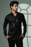 Buy_Sanjana Reddy Designs_Black Cotton Embroidery Cutdana Shirt _Online_at_Aza_Fashions