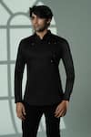 Shop_Sanjana Reddy Designs_Black Cotton Studs Pyramid Studded Shirt _at_Aza_Fashions