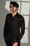 Buy_Sanjana Reddy Designs_Black Cotton Embroidery Star Placement Shirt _at_Aza_Fashions