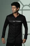 Shop_Sanjana Reddy Designs_Black Cotton Studs Pyramid Studded Shirt _at_Aza_Fashions